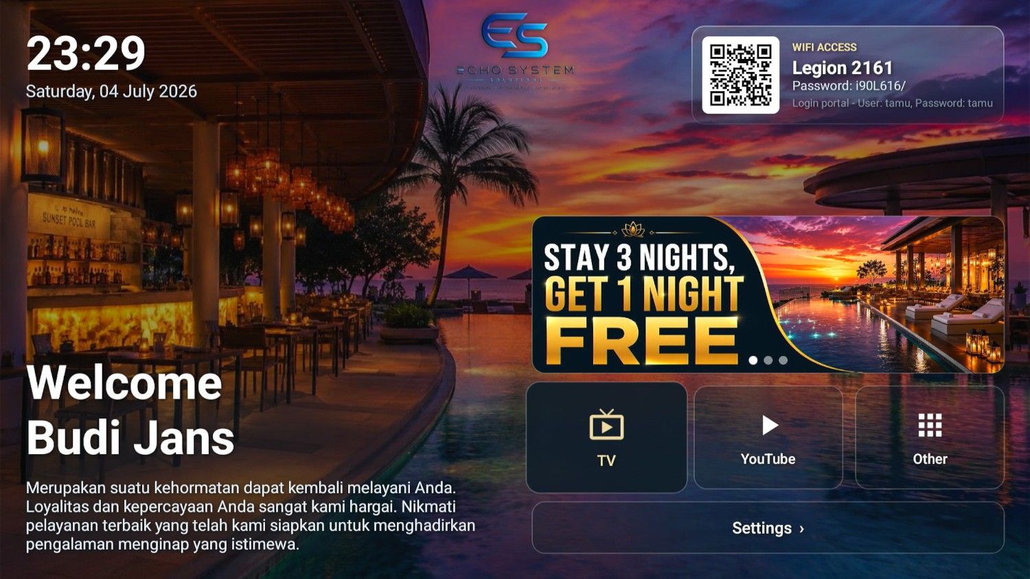Tampilan HomeScreen launcher Echo System Suite